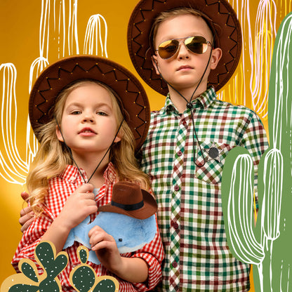 SUPER SOFT PLUSH - BLUE WHALE With COWBOY Dress Up