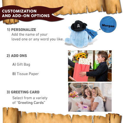 SUPER SOFT PLUSH - BLUE WHALE PIRATE DRESS UP