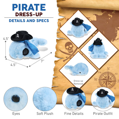 SUPER SOFT PLUSH - BLUE WHALE PIRATE DRESS UP