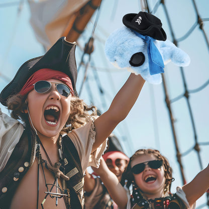 SUPER SOFT PLUSH - BLUE WHALE PIRATE DRESS UP