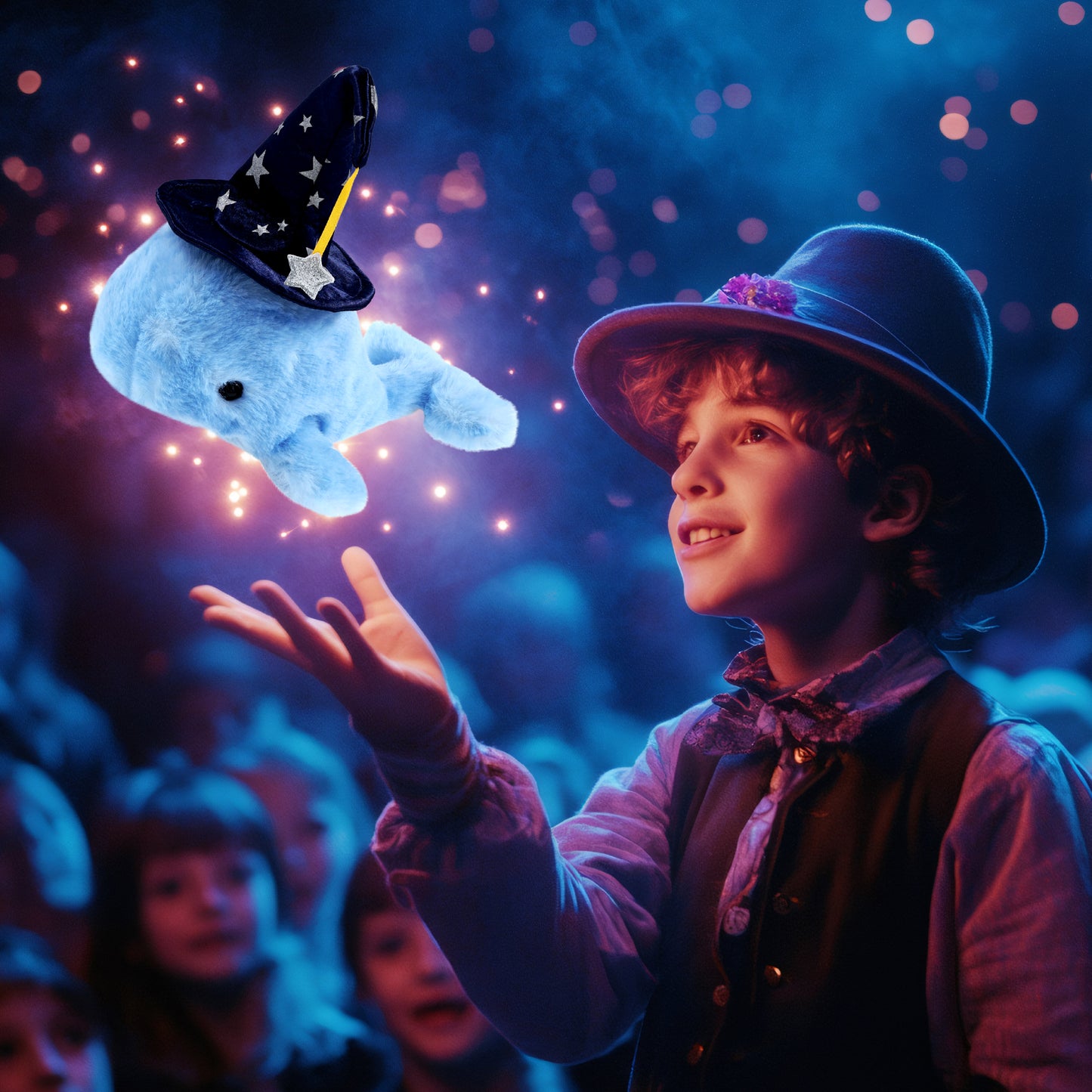 SUPER SOFT PLUSH - BLUE WHALE WIZARD