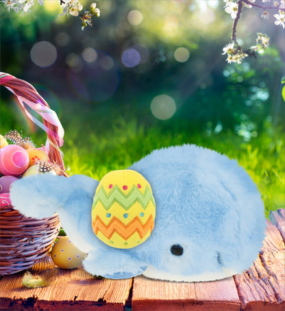 DolliBu Super Soft Cute Blue Whale with Yellow Easter Egg Plush - 7 Inches