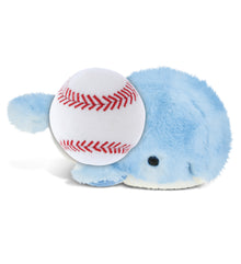 SUPER SOFT PLUSH - BLUE WHALE WITH BASEBALL PLUSH