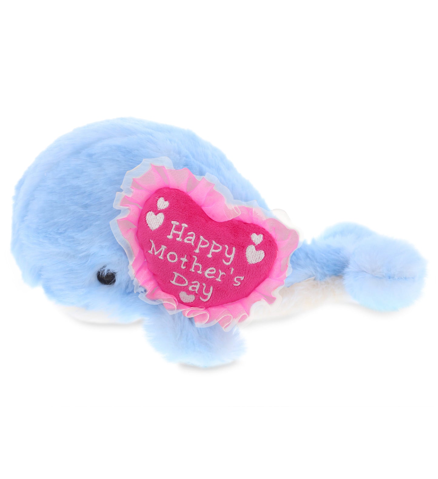 PLUSH MOTHERS DAY HEART - SUPER SOFT PLUSH - BLUE WHALE