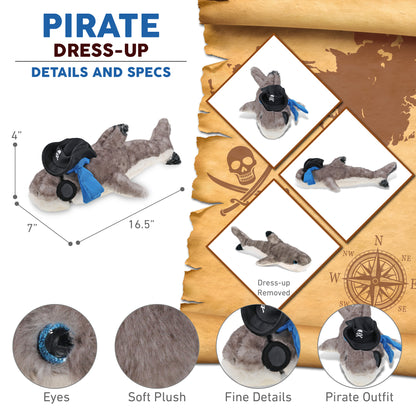 SUPER SOFT PLUSH - BLACKTIP REEF SHARK PIRATE DRESS UP