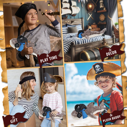 SUPER SOFT PLUSH - BLACKTIP REEF SHARK PIRATE DRESS UP