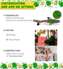 DolliBu Blacktip Reef Shark Stuffed Animal with Green Plush Shamrock, 16.5 Inch