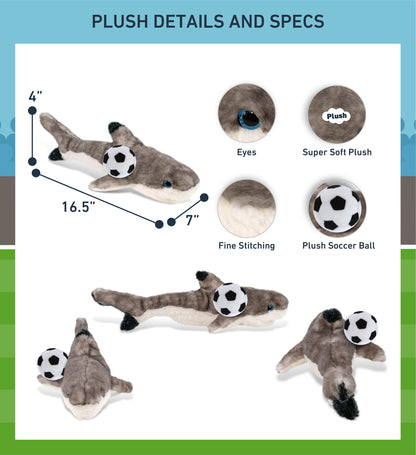 SUPER SOFT PLUSH - BLACKTIP REEF SHARK WITH SOCCER PLUSH