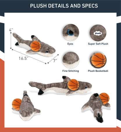 SUPER SOFT PLUSH - BLACKTIP REEF SHARK WITH BASKETBALL PLUSH