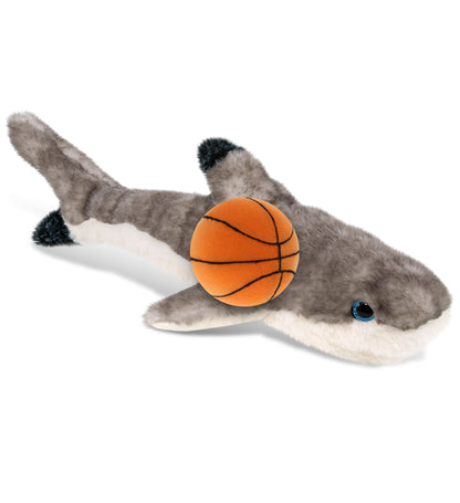 SUPER SOFT PLUSH - BLACKTIP REEF SHARK WITH BASKETBALL PLUSH