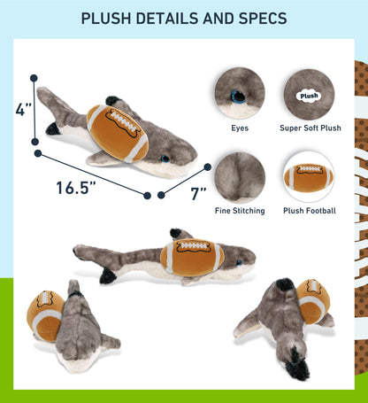 SUPER SOFT PLUSH - BLACKTIP REEF SHARK WITH FOOTBALL PLUSH