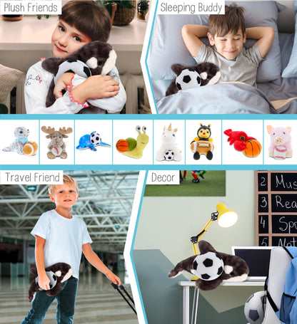 SUPER SOFT PLUSH - WILD KILLER WHALE SMALL WITH SOCCER PLUSH