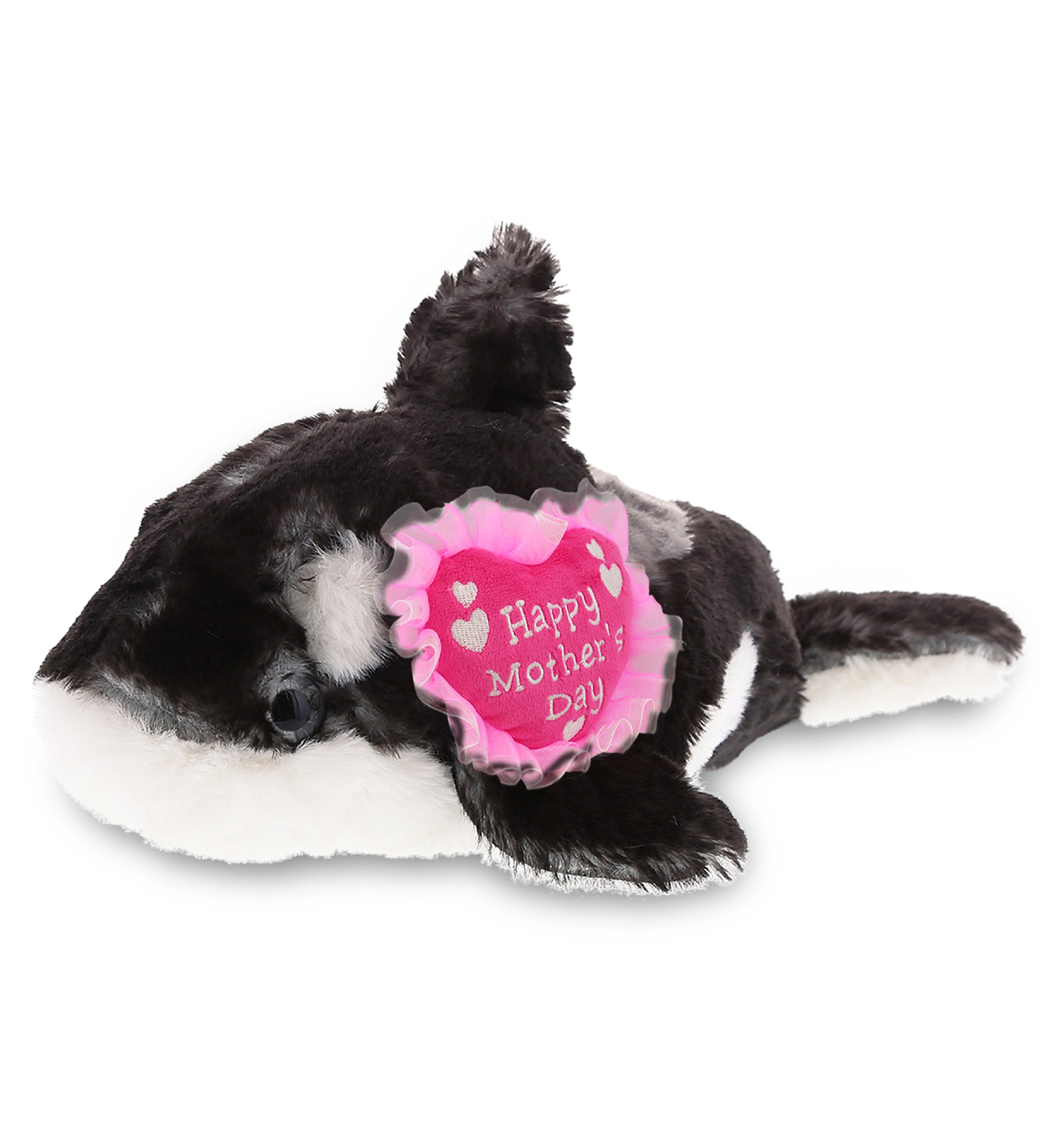 PLUSH MOTHERS DAY HEART - SUPER SOFT PLUSH - WILD KILLER WHALE SMALL