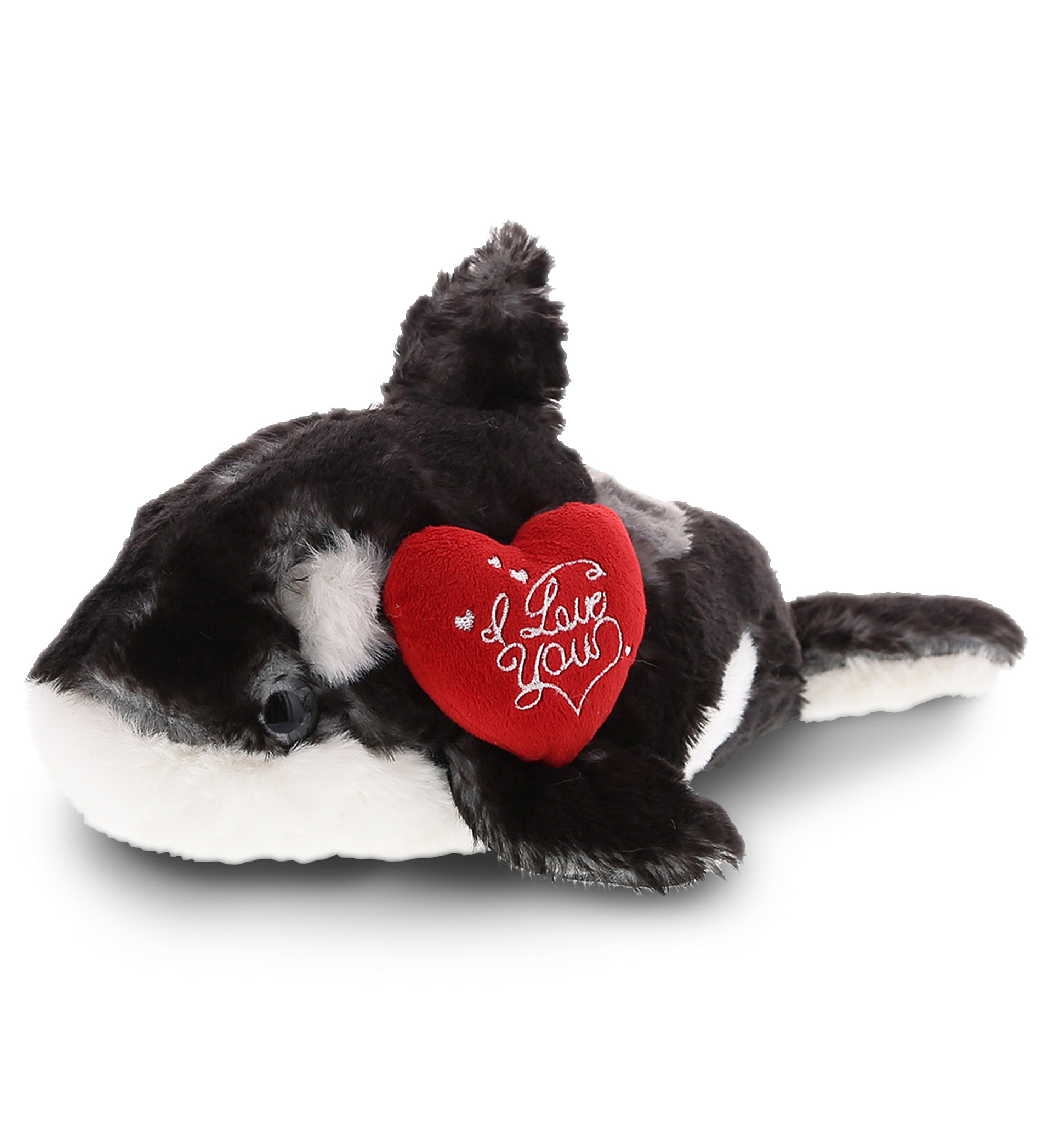 PLUSH I LOVE YOU RED HEART - SUPER SOFT PLUSH - WILD KILLER WHALE SMALL