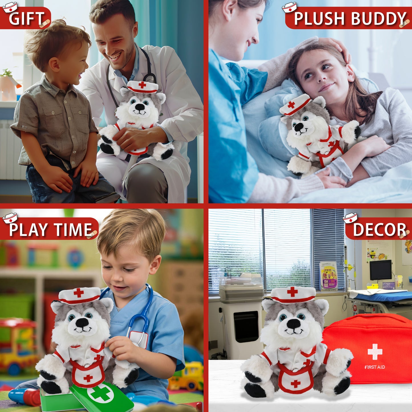 SUPER SOFT PLUSH - FLOPPY HUSKY NURSE