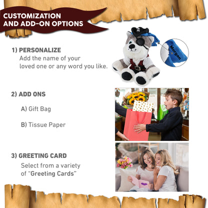 SUPER SOFT PLUSH - FLOPPY HUSKY PIRATE DRESS UP