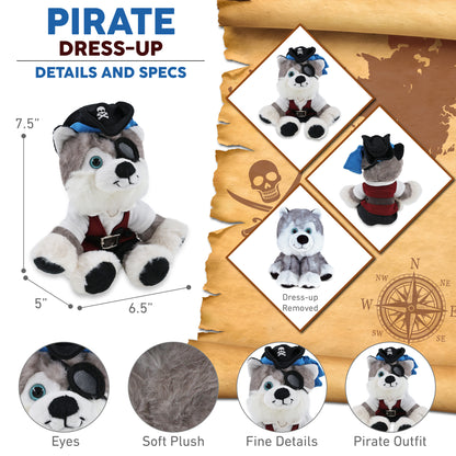 SUPER SOFT PLUSH - FLOPPY HUSKY PIRATE DRESS UP