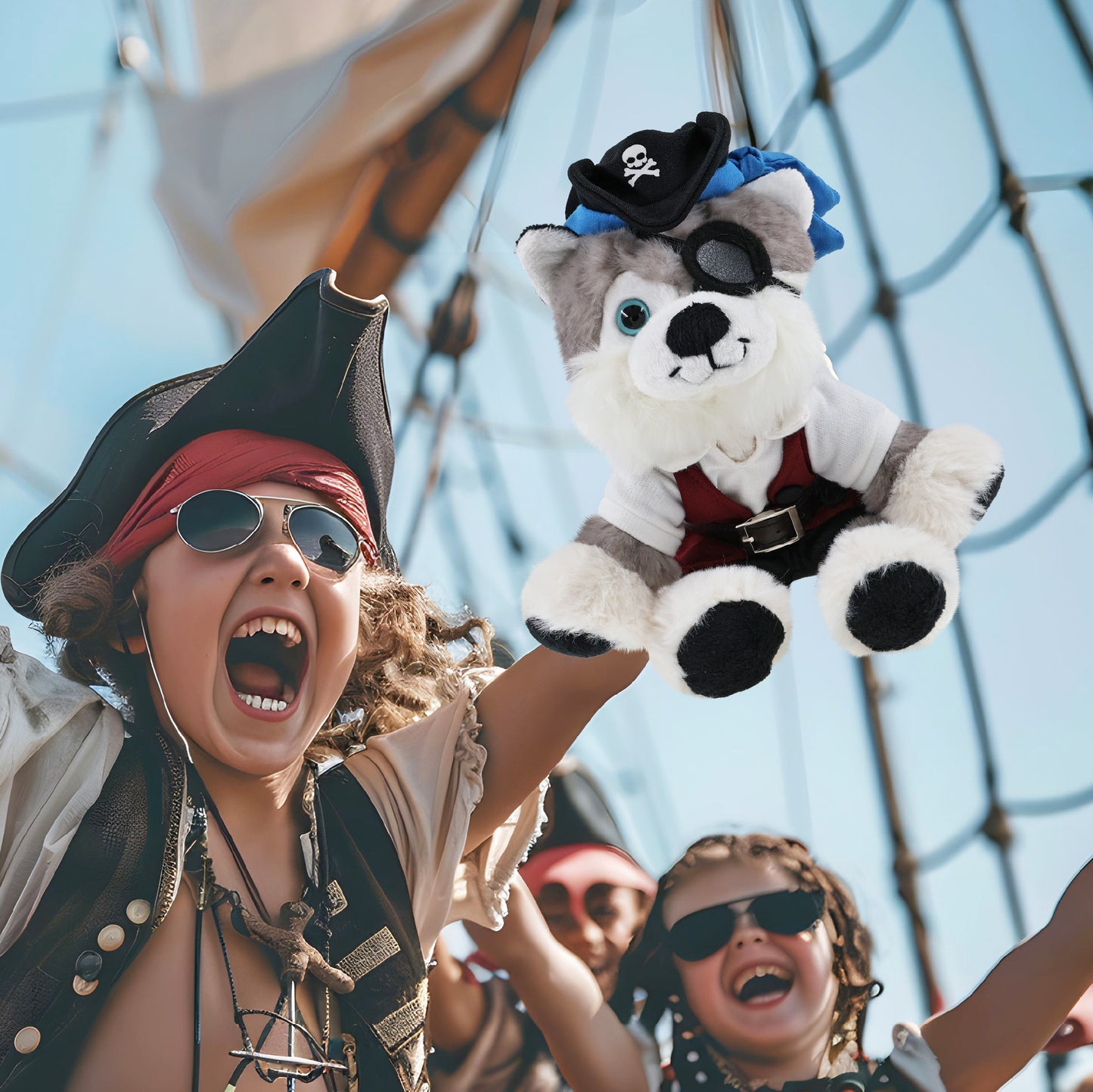 SUPER SOFT PLUSH - FLOPPY HUSKY PIRATE DRESS UP