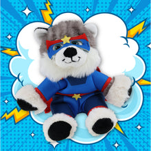 SUPER SOFT PLUSH - FLOPPY HUSKY With SUPER HERO Dress Up