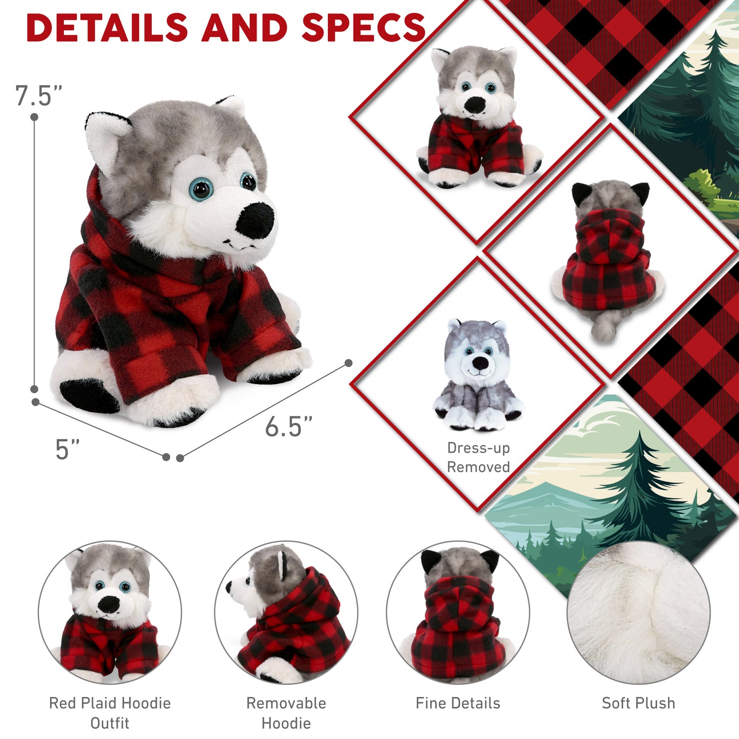 SUPER SOFT PLUSH - FLOPPY HUSKY