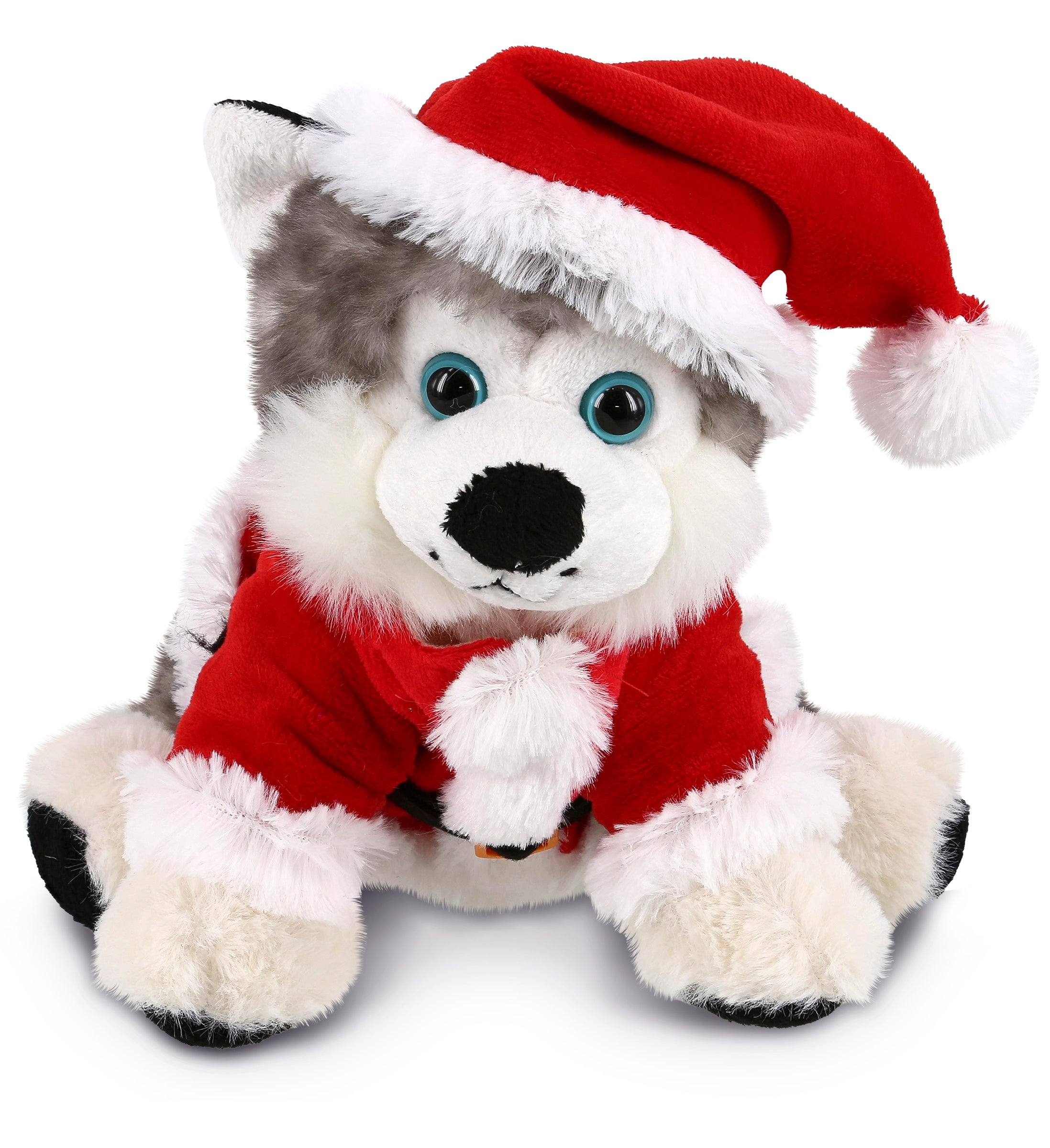 PLUSH SANTA - SUPER SOFT PLUSH - FLOPPY HUSKY