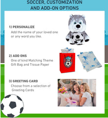 SUPER SOFT PLUSH - FLOPPY HUSKY WITH SOCCER PLUSH