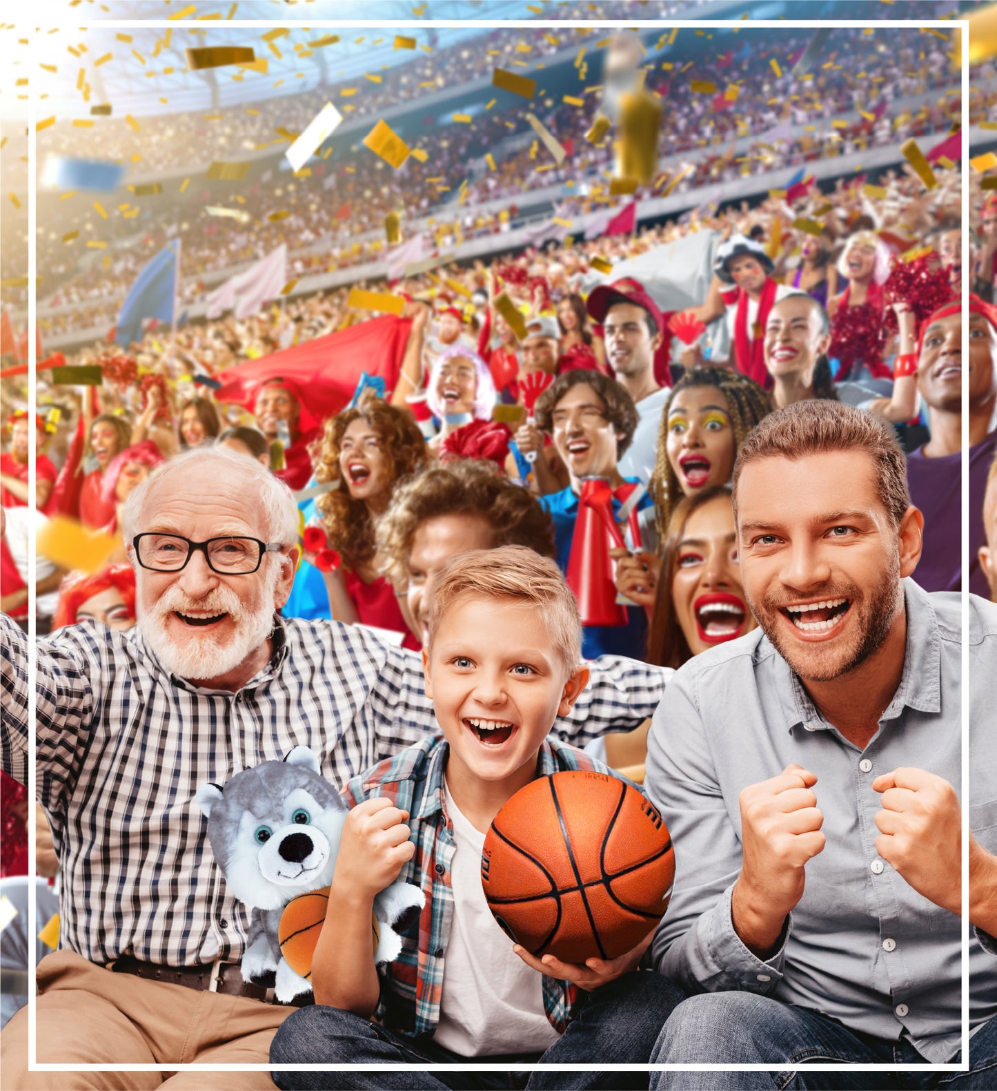 SUPER SOFT PLUSH - FLOPPY HUSKY WITH BASKETBALL PLUSH