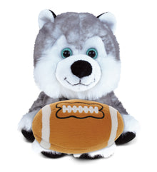 SUPER SOFT PLUSH - FLOPPY HUSKY WITH FOOTBALL PLUSH