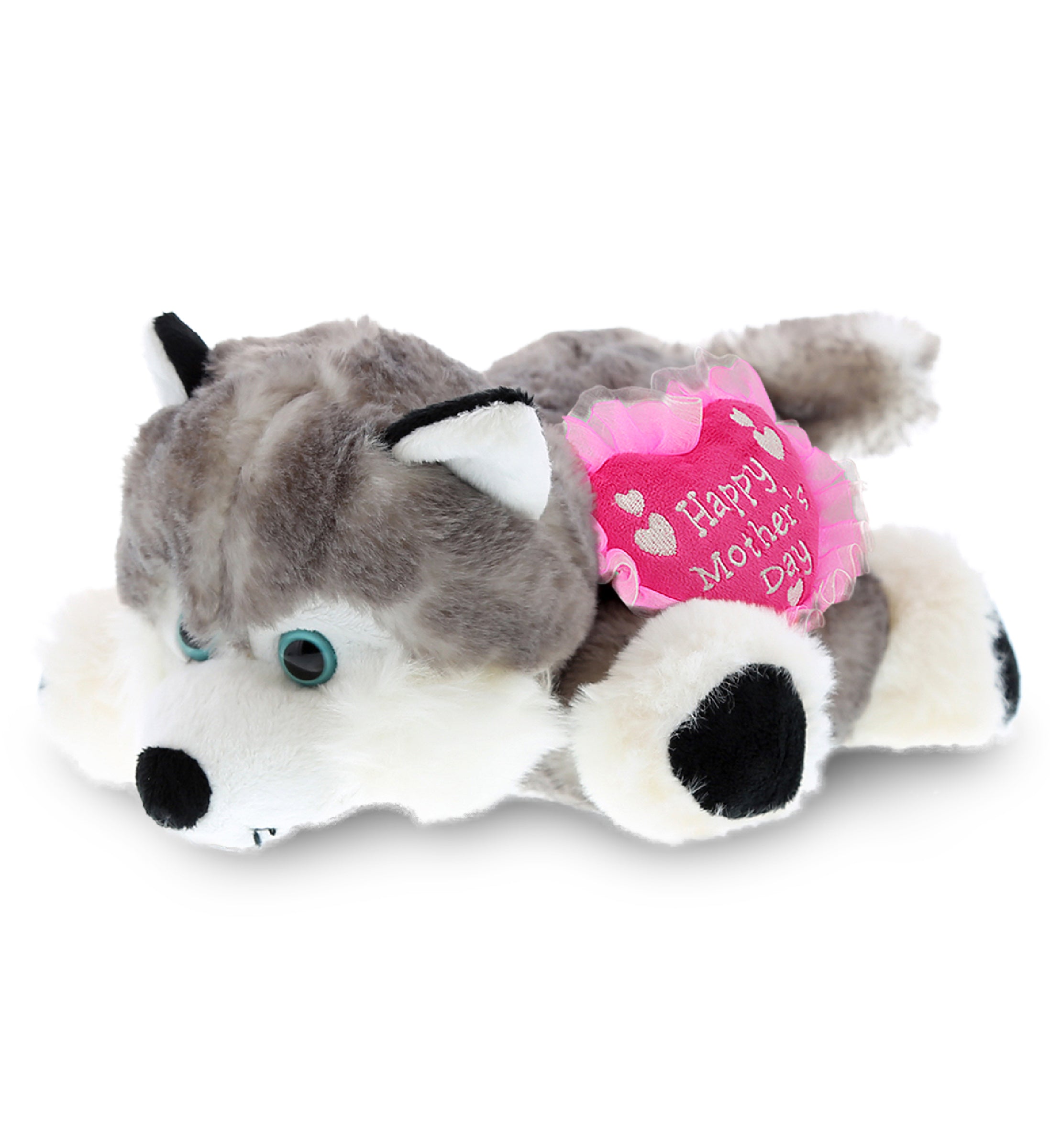 PLUSH MOTHERS DAY HEART - SUPER SOFT PLUSH - FLOPPY HUSKY