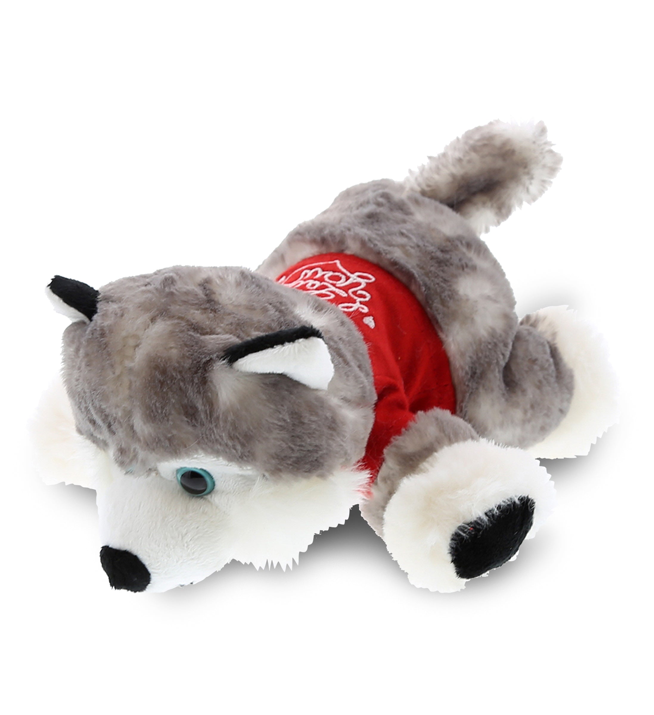 PLUSH I LOVE YOU RED SHIRT- SUPER SOFT PLUSH - FLOPPY HUSKY
