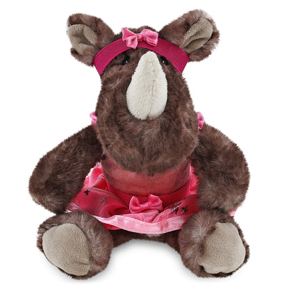 SUPER SOFT PLUSH - SITTING BROWN RHINO BALLERINA
