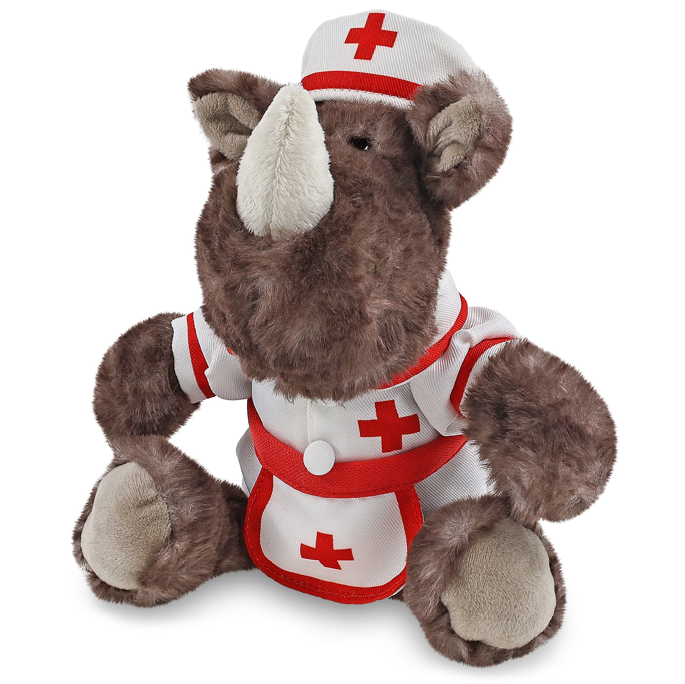 SUPER SOFT PLUSH - SITTING BROWN RHINO NURSE
