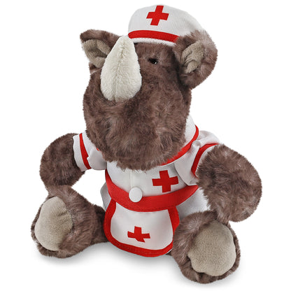 SUPER SOFT PLUSH - SITTING BROWN RHINO NURSE