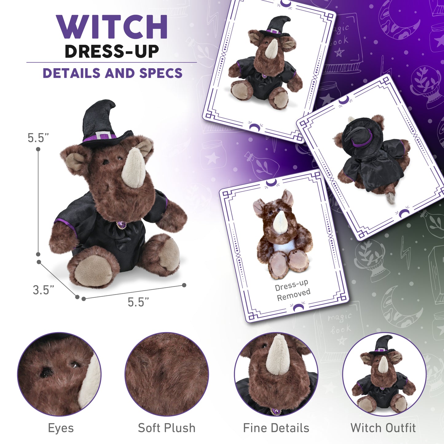 SUPER SOFT PLUSH - WILD MAMMOTH LARGE WITCH DRESS UP
