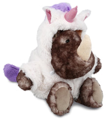PLUSH UNICORN - SUPER SOFT PLUSH - SITTING BROWN RHINO