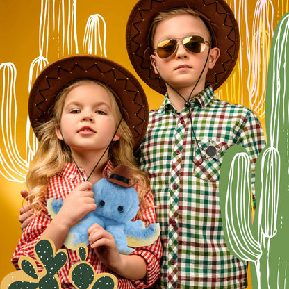 SUPER SOFT PLUSH - BLUE OCTOPUS With COWBOY Dress Up