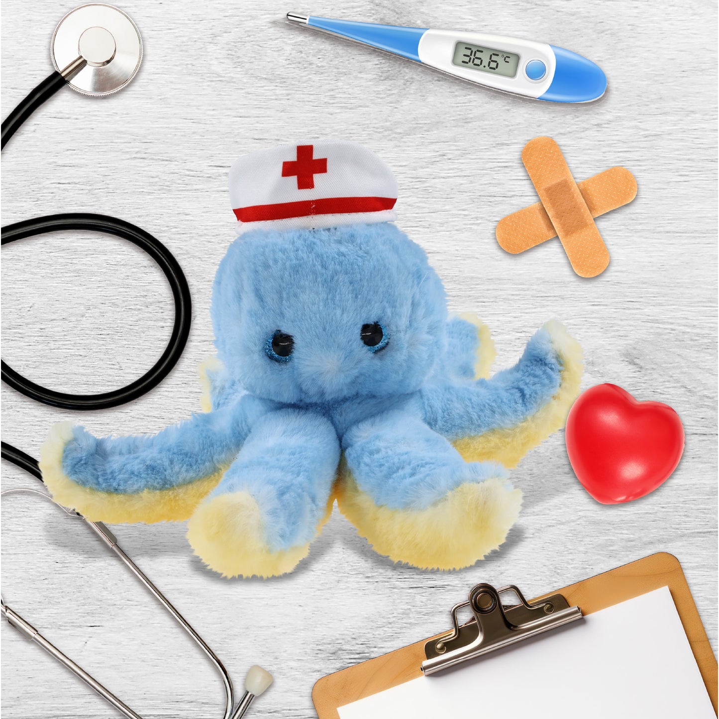 SUPER SOFT PLUSH - BLUE OCTOPUS NURSE