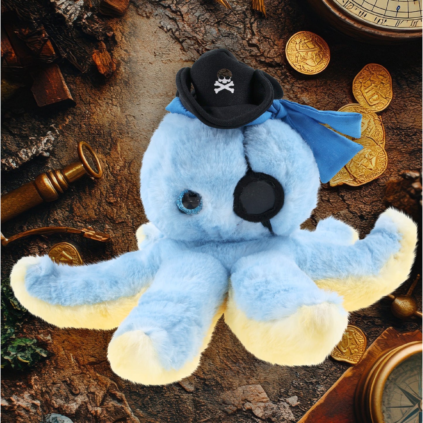 SUPER SOFT PLUSH - BLUE OCTOPUS PIRATE DRESS UP