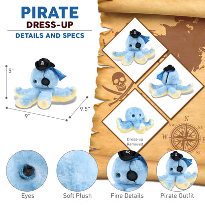 SUPER SOFT PLUSH - BLUE OCTOPUS PIRATE DRESS UP