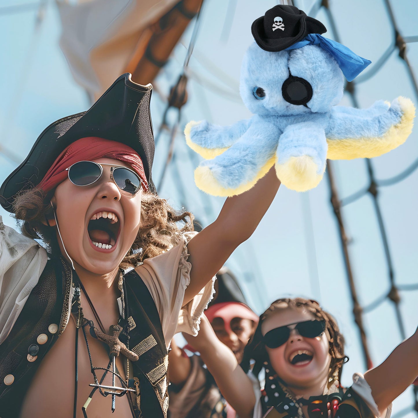 SUPER SOFT PLUSH - BLUE OCTOPUS PIRATE DRESS UP