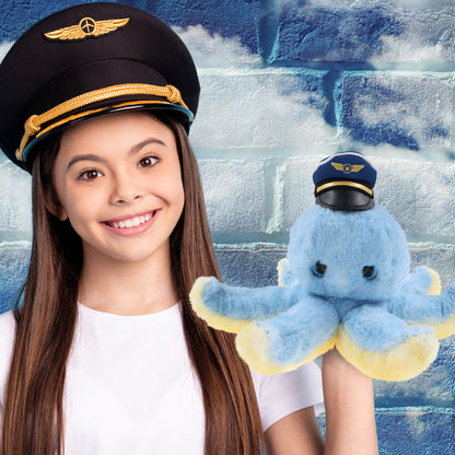 SUPER SOFT PLUSH - BLUE OCTOPUS PILOT DRESS UP