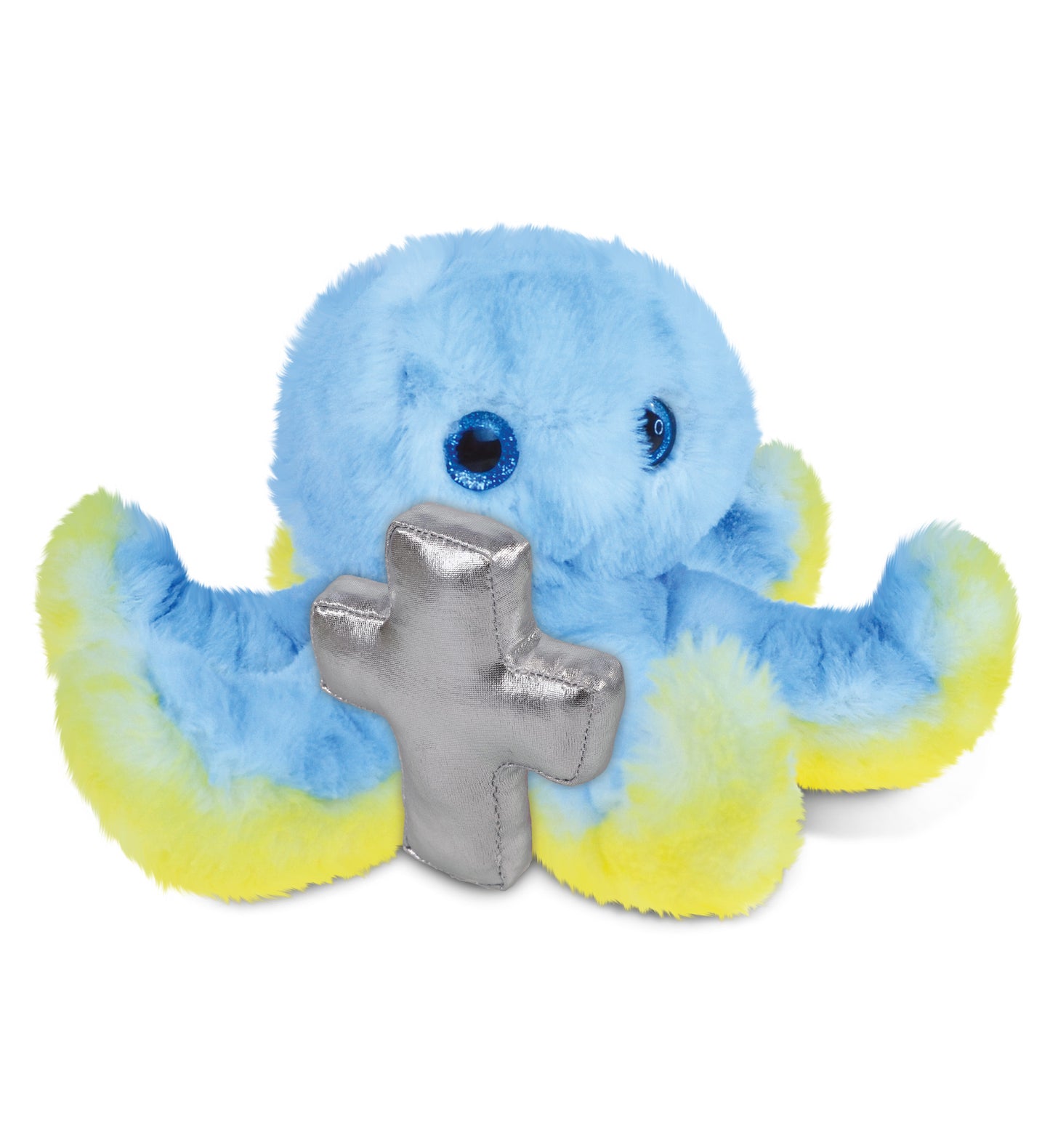 PLUSH CROSS - SUPER SOFT PLUSH - BLUE OCTOPUS
