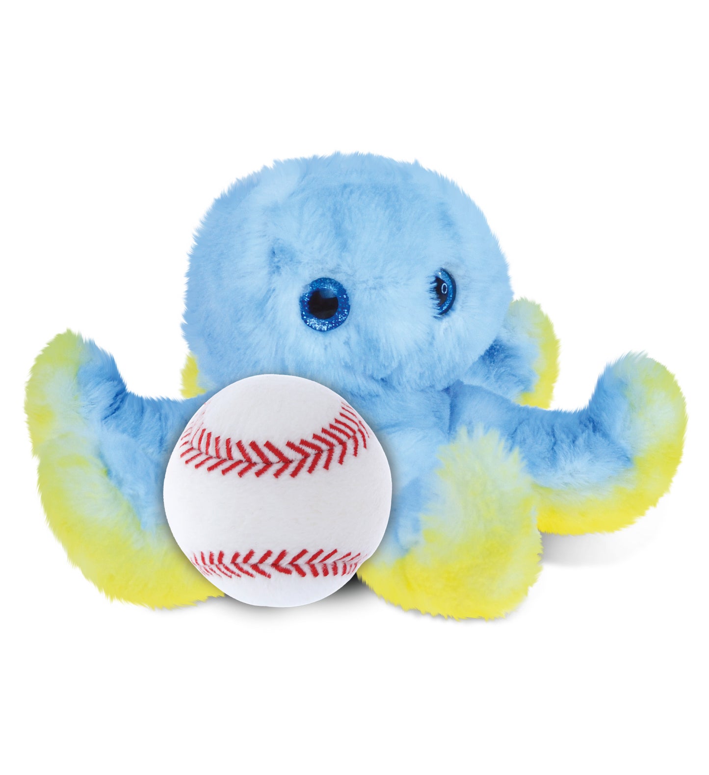 SUPER SOFT PLUSH - BLUE OCTOPUS WITH BASEBALL PLUSH