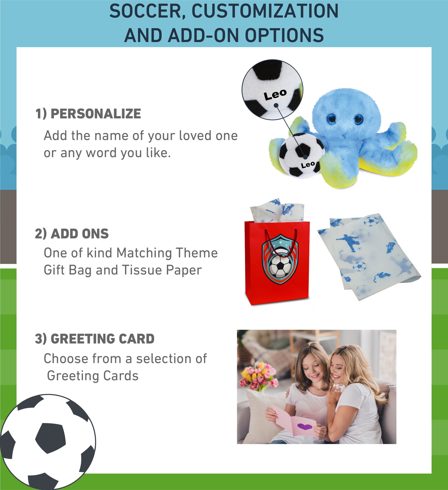 SUPER SOFT PLUSH - BLUE OCTOPUS WITH SOCCER PLUSH