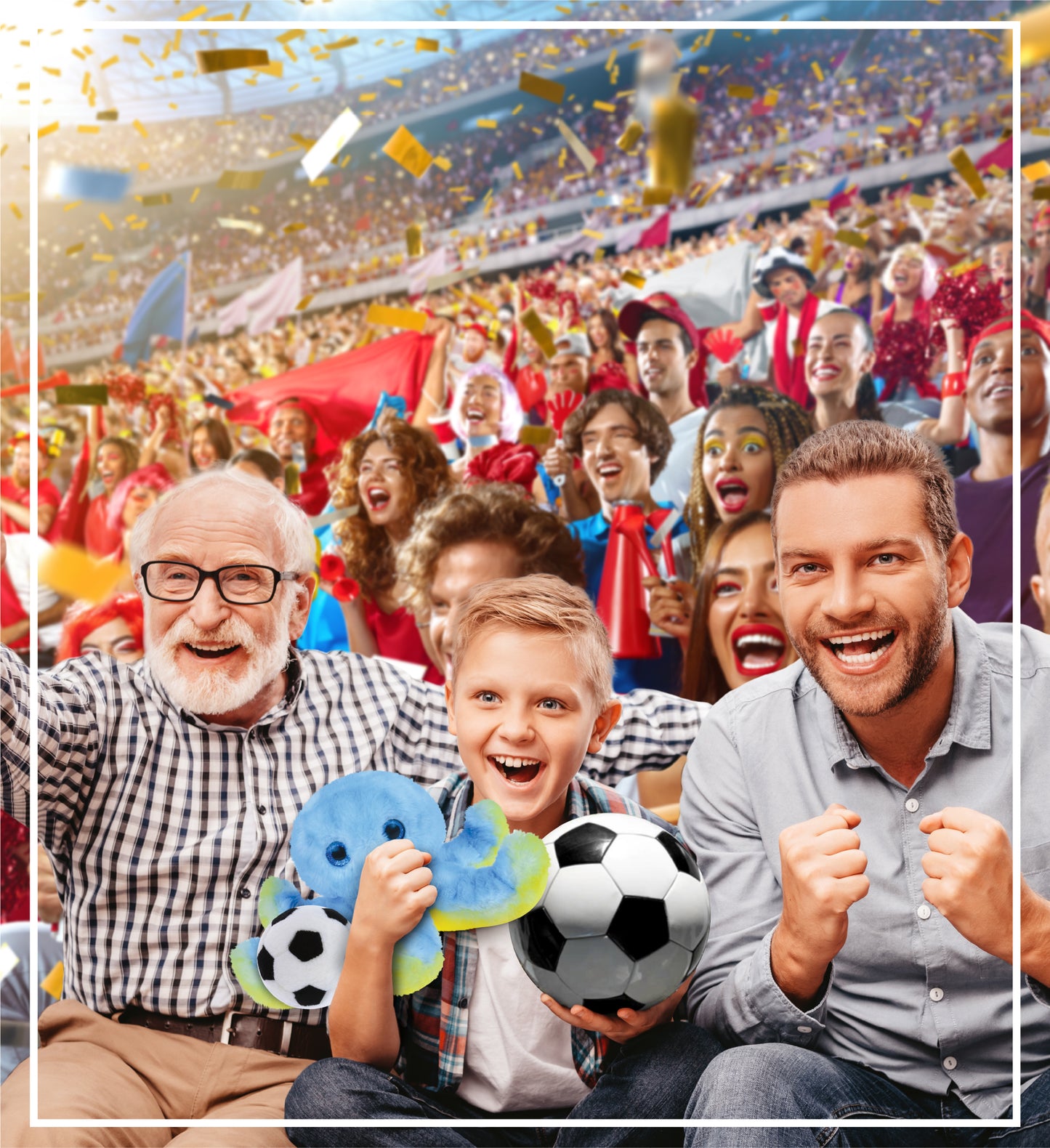 SUPER SOFT PLUSH - BLUE OCTOPUS WITH SOCCER PLUSH