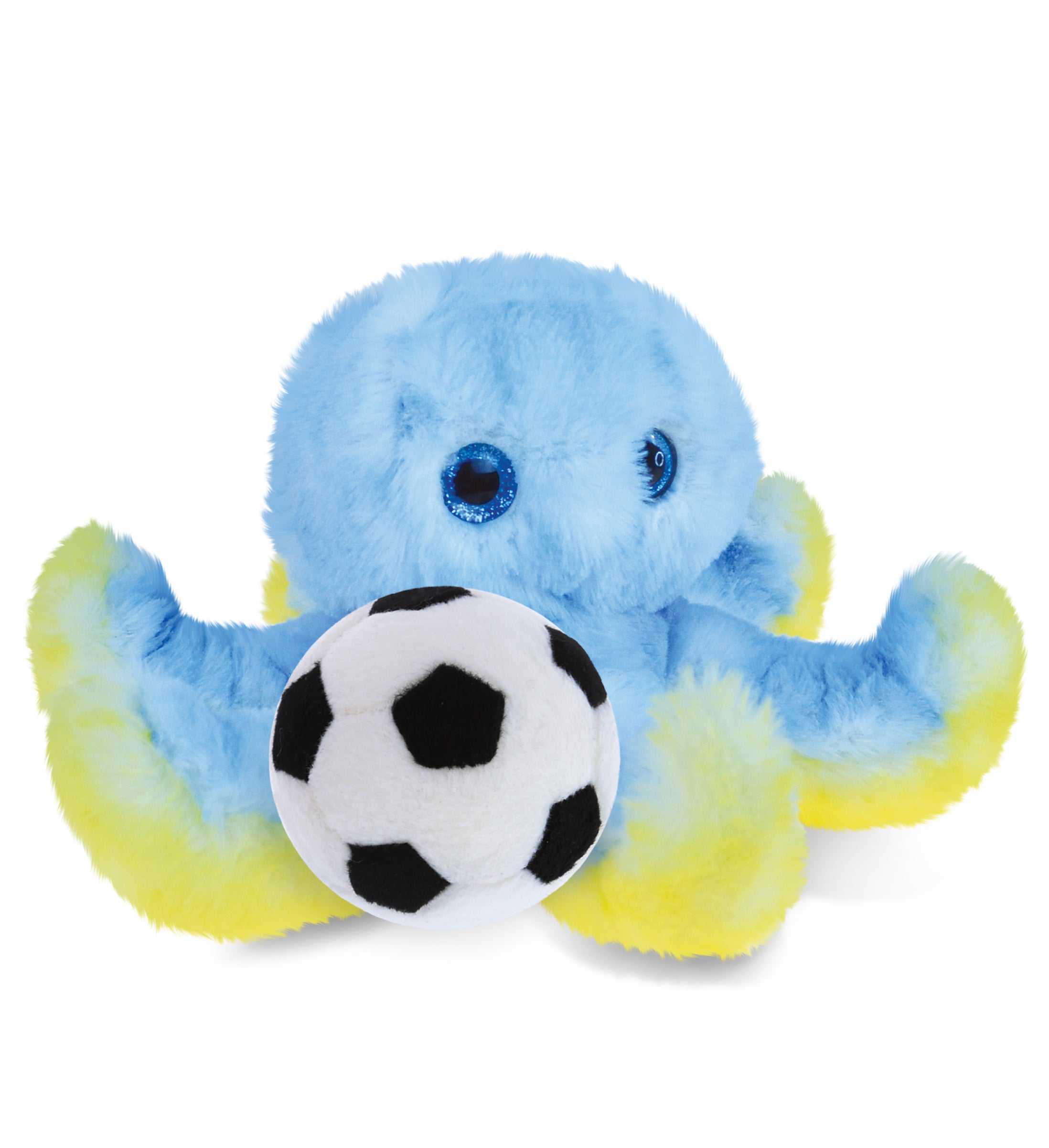 SUPER SOFT PLUSH - BLUE OCTOPUS WITH SOCCER PLUSH