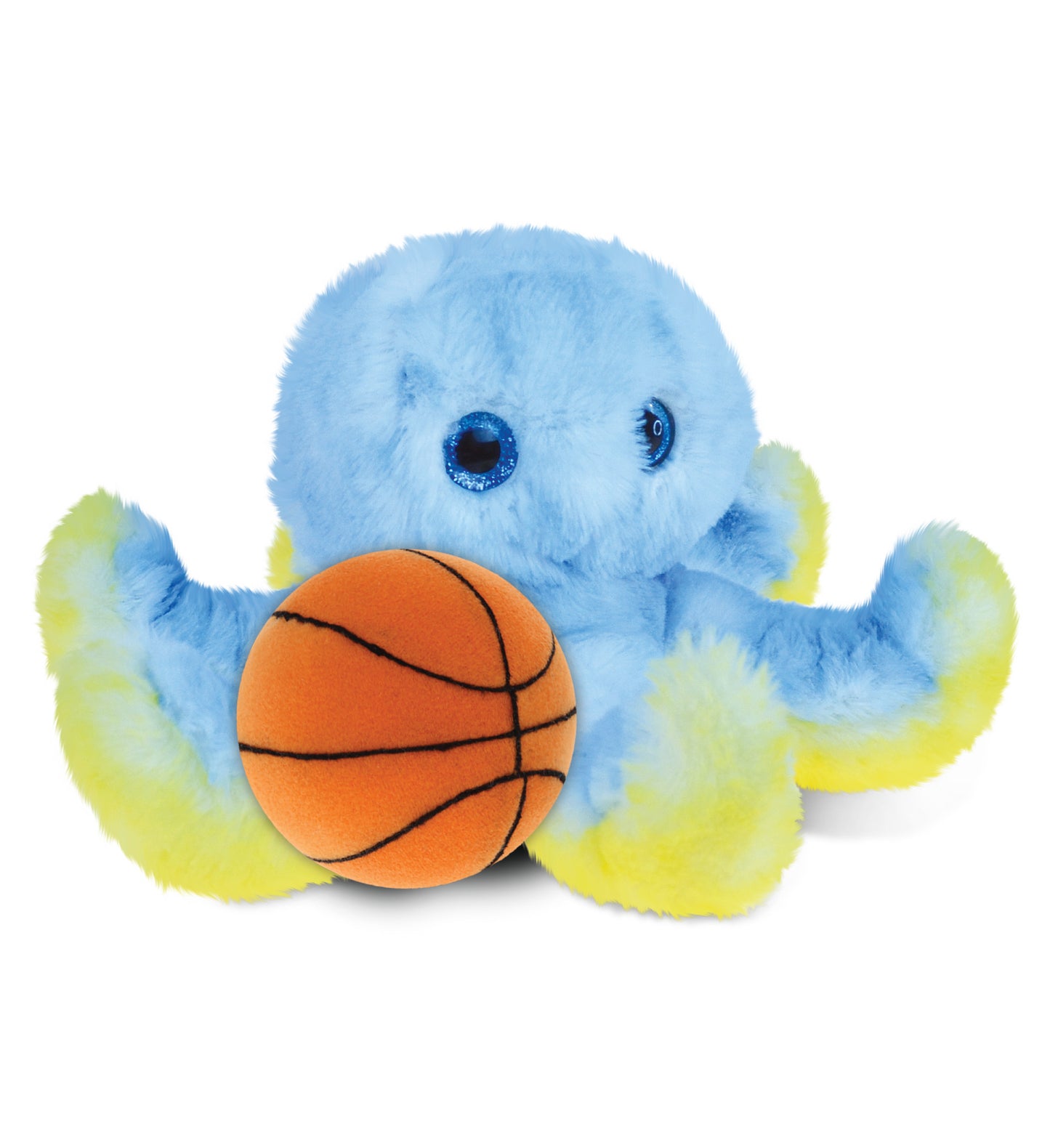 SUPER SOFT PLUSH - BLUE OCTOPUS WITH BASKETBALL PLUSH