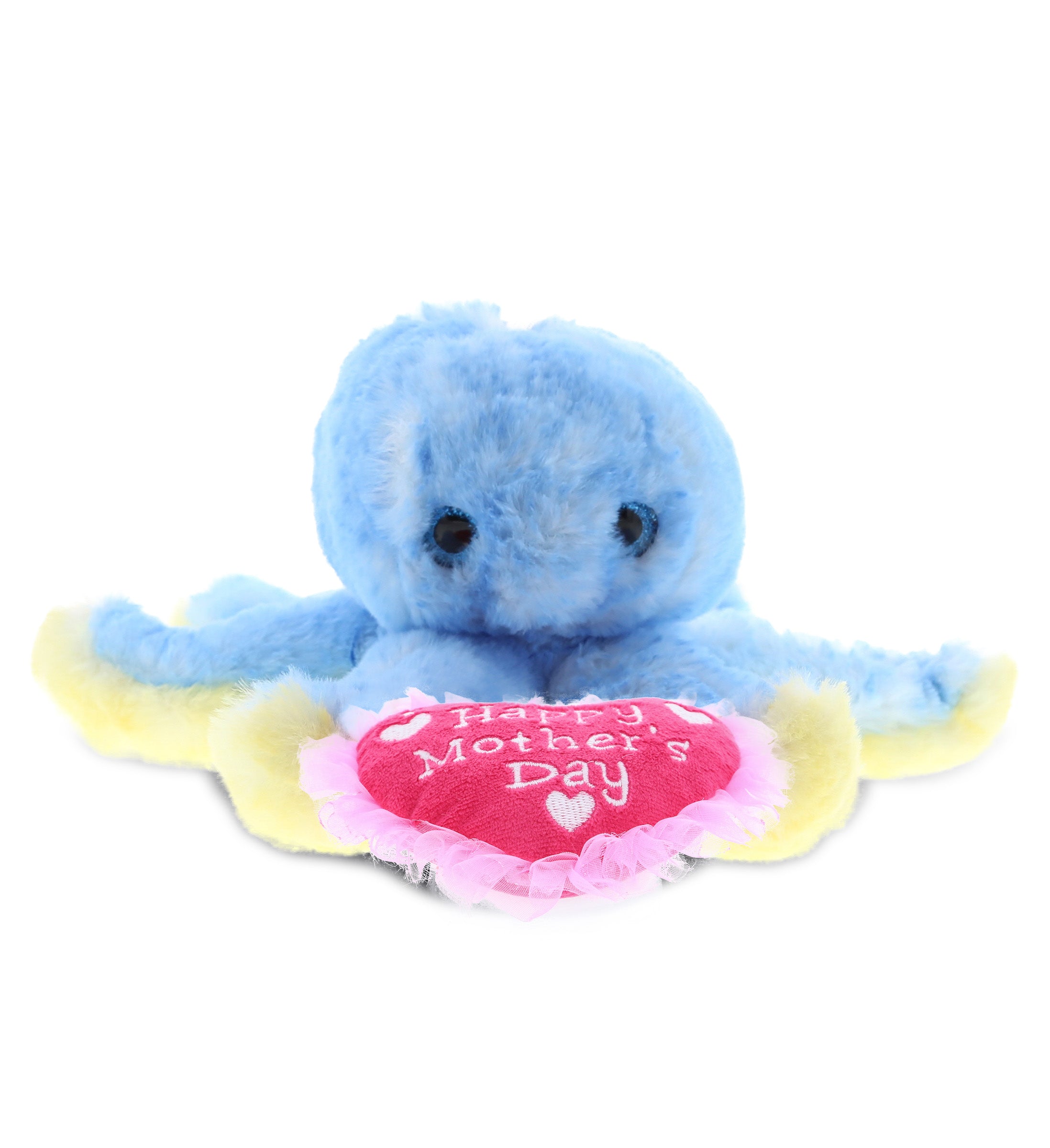 PLUSH MOTHERS DAY HEART - SUPER SOFT PLUSH - BLUE OCTOPUS