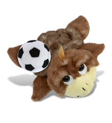 SUPER SOFT PLUSH - BROWN SEA TURTLE SMALL WITH SOCCER PLUSH
