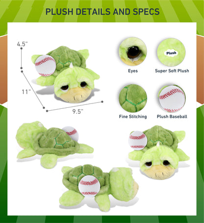 SUPER SOFT PLUSH - GREEN SEA TURTLE LARGE WITH BASEBALL PLUSH